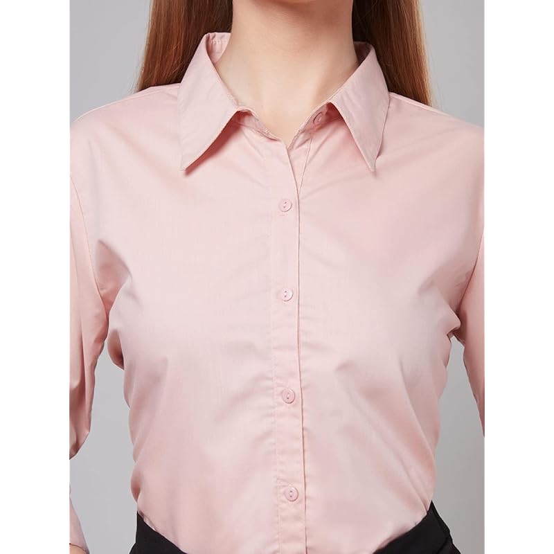 

Style Quotient Women Solid Nude Polycotton Regular Formal Shirt XS телесный