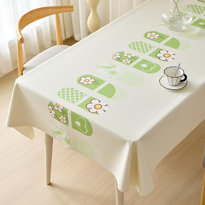 Tovaglia Rettangolare in Ecopelle con Stampa Floreale di Campagna Impermeabile Resistente all'Olio Resistente al Calore Copritavolo Senza Lavaggio