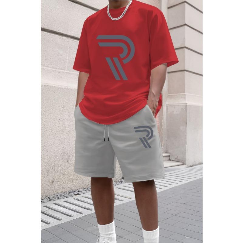 Men's Summer Short Sleeved T-shirt Set Fashion Two-piece Sportswear Casual Shorts Sportswear Men's Sportswear Set