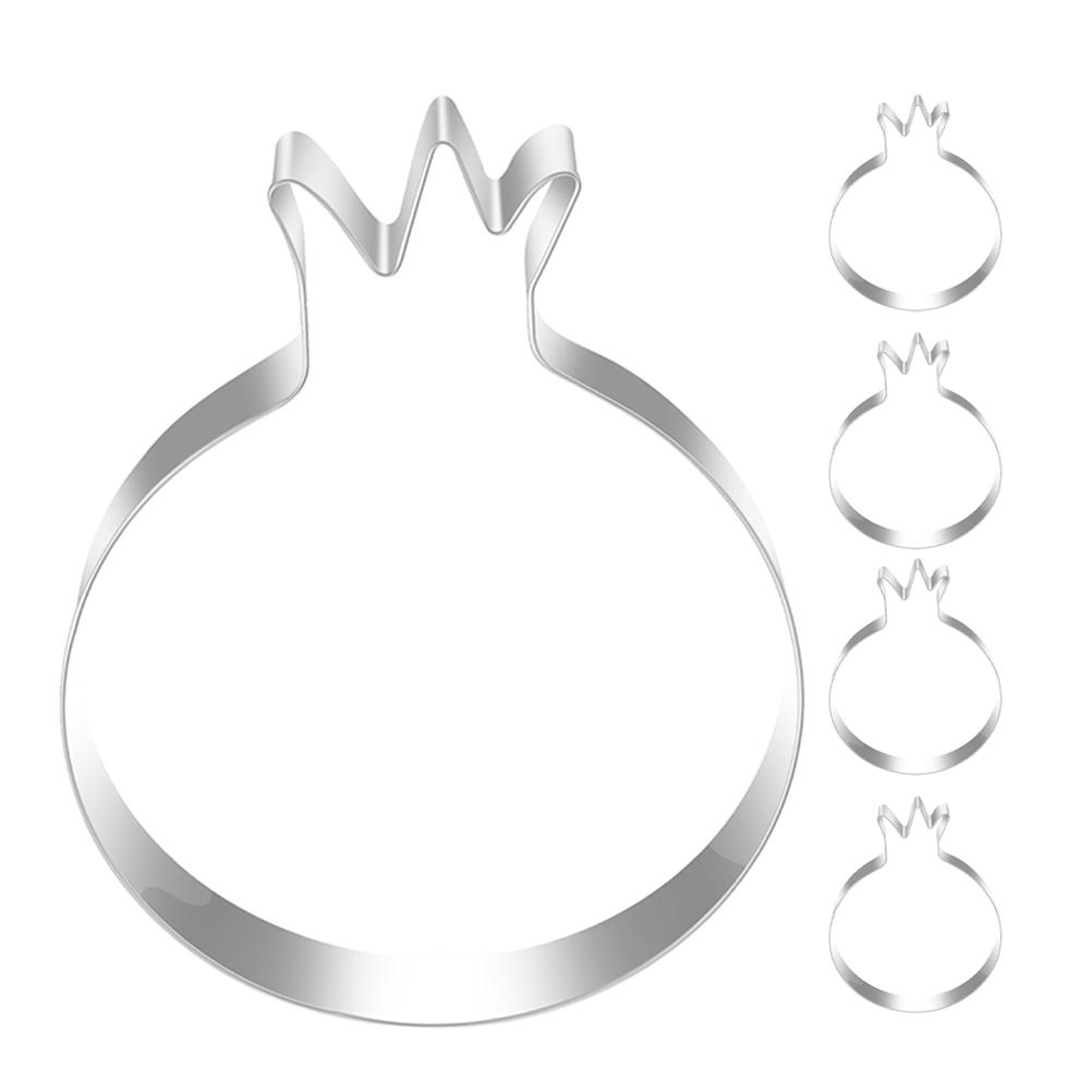 

5Pcs Stainless Steel Pomegranate Cookie Biscuit Mould Pastry Tool Cake Cupcake Mold Dessert Fondant Bread Stencils