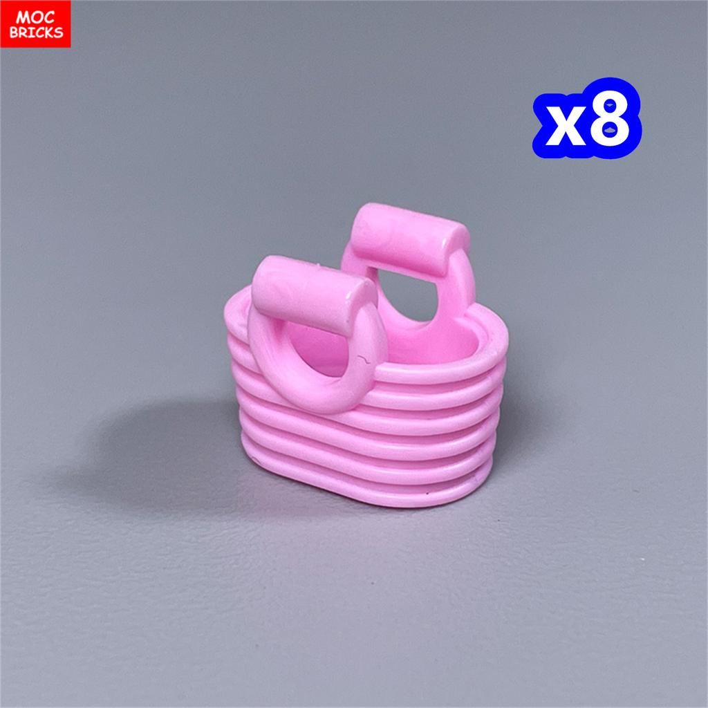 MOC Bricks Container Series Display Box Bucket Basin Pot Pack Basket Attachments Assembled Constructing Blocks Playthings Children Gift
