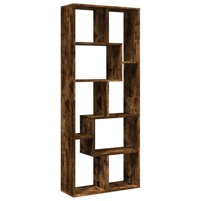 VidaXL Étagère séparatrice de pièce chêne fumé 67x25x161,5 cm, étagère, étagère à livres, étagère de rangement, 858079