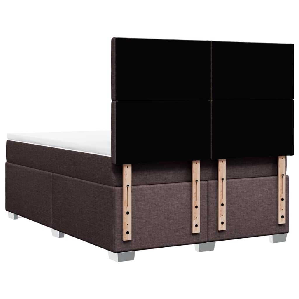 Box Spring Bed with Mattress Dark Brown 160 X 200 Cm Fabric