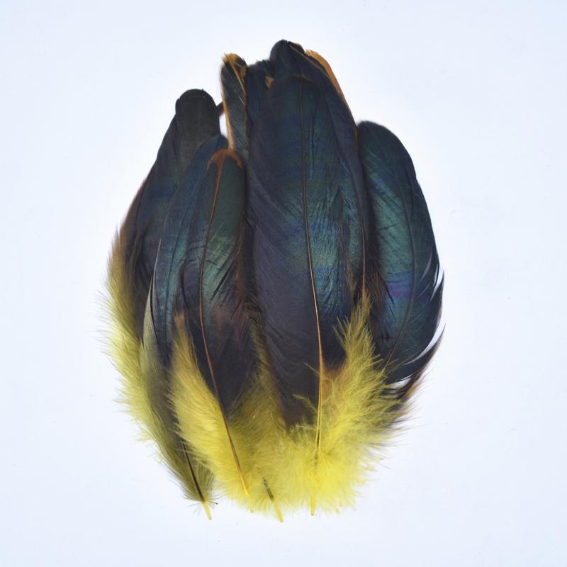 

50 шт./лот Цветные петушиные перья для поделок Черное украшение из курицы Рукоделие Фазанье перо Ловец снов Плюмаж Декор жёлтый
