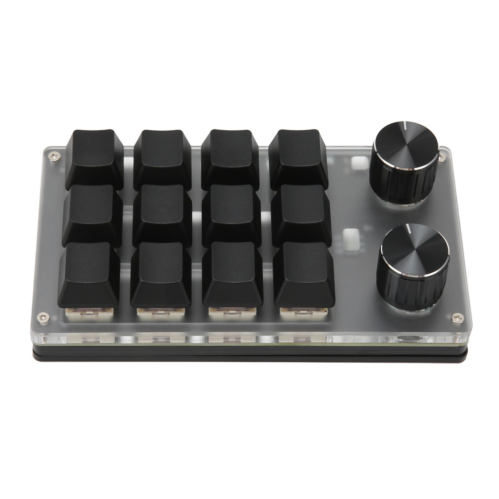 

Мини-ручка клавиатуры с красным переключателем, двухрежимная механическая программируемая клавиатура Plug and Play для 12 keys 2 knobs