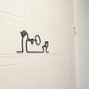 Minimalist 3D Line Art Restroom Sign, Original Humorous Fun Design Restroom Decor Ornament