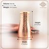 Pure Copper Bedroom Water Bottle with Inbuilt Glass, Hammered Shine Design, Drinkware and Storage Purpose, 950 ml