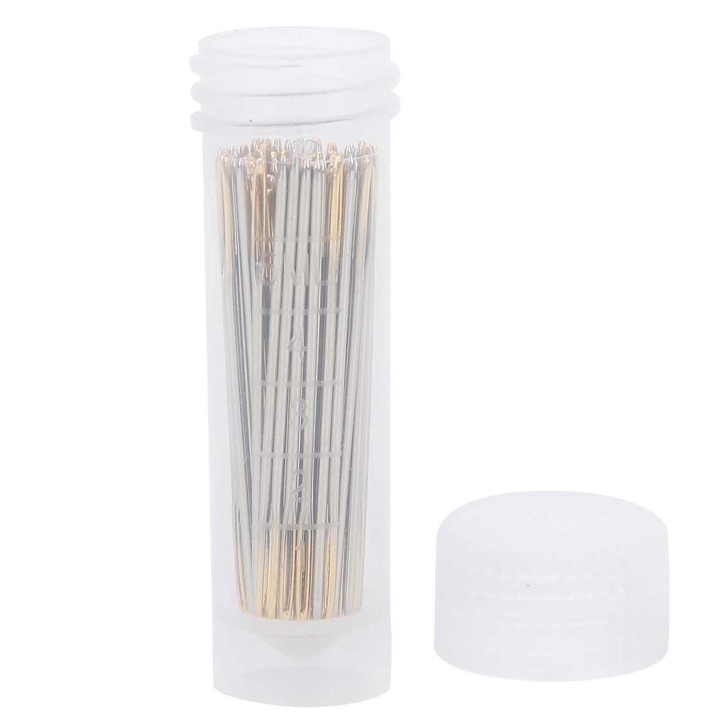 100Pcs Cross Stitch Needles Metal Large Eye Sewing Stitching Embroidery with Storage Box
