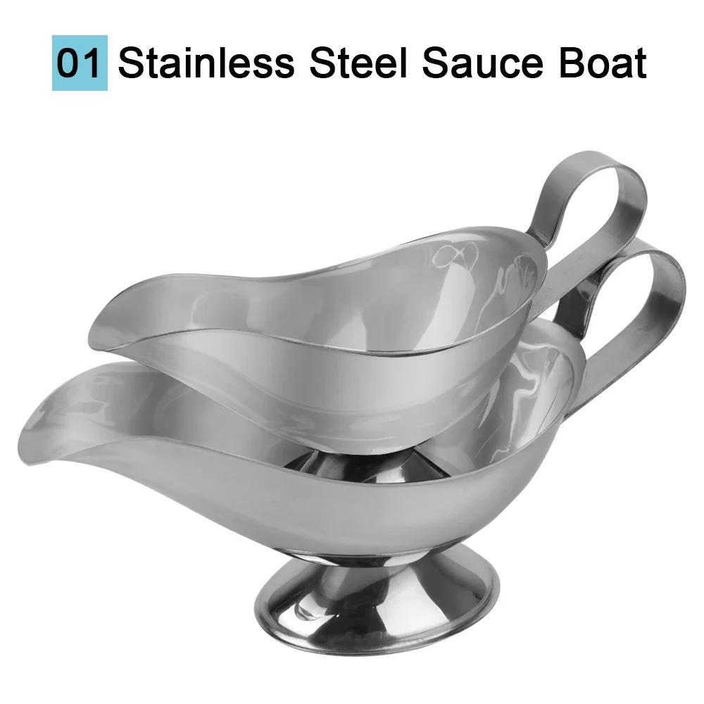 201 Stainless Steel Fruit Salad & Black Pepper Sauce Cup Commercial Grade Juice Boat for Home Restaurant Bar Use