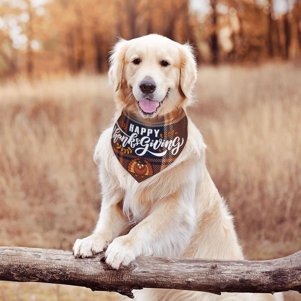 Thanksgiving Cute Turkey Dog Bandana Scarf Triangle Bibs Pet Accessories Cat Kerchief