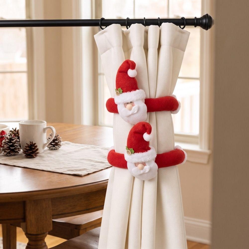 Snowman Christmas Curtain Tiebacks Deer Xmas Curtain Buckle Curtain Clips Window Treatment
