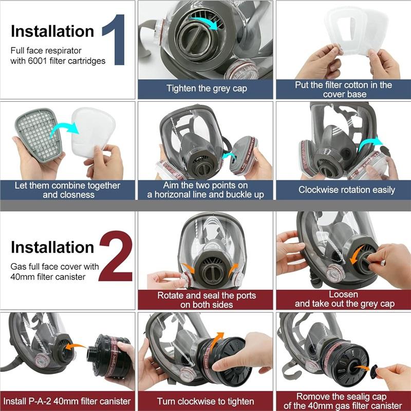 40mm Gas Mask Filters, Single Gas Mask Filter for Gas Mask, 40mm Activated Carbon Filter Against Vapors, Dust, Paint, Spray, Welding