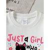 Kids Sweatshirt ,Crew Neck Fashion Top, Fun"Just Girl Loves Cats "patterned Sweatshirt for Everyday Casual Wear,Perfect for All Kinds of Daily Outfits