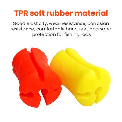 Fishing Rod Fixed Ball 3/4/6/12MM 4 Holes Portable Universal TPR Fishing Pole Holder Straps Fixing Clip Fly Fishing Accessories