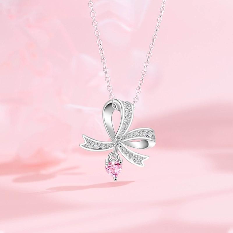 Blingbling Crystal Diamante Bowknot Necklace Clavicle Chain Gifts for Girls Present Sexy Diamante Clavicle Chain