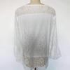 European and American Women's White Lace V-Neck Loose Pullover Long Sleeve Top