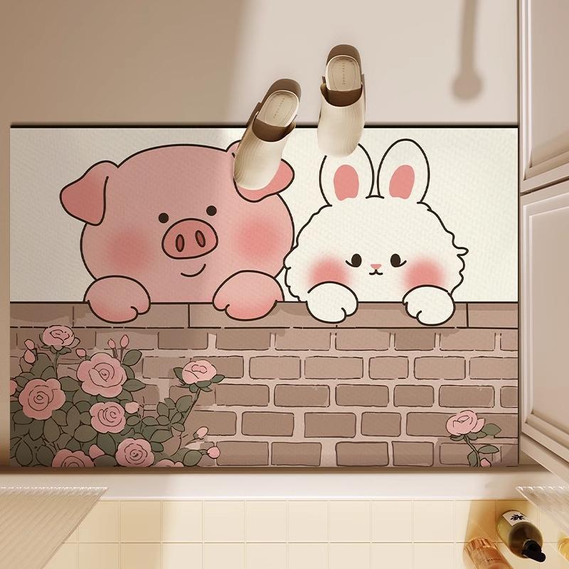 Bathroom floor mat, bathroom doorway, diatomaceous earth absorbent anti slip door mat, floor mat, toilet quick drying