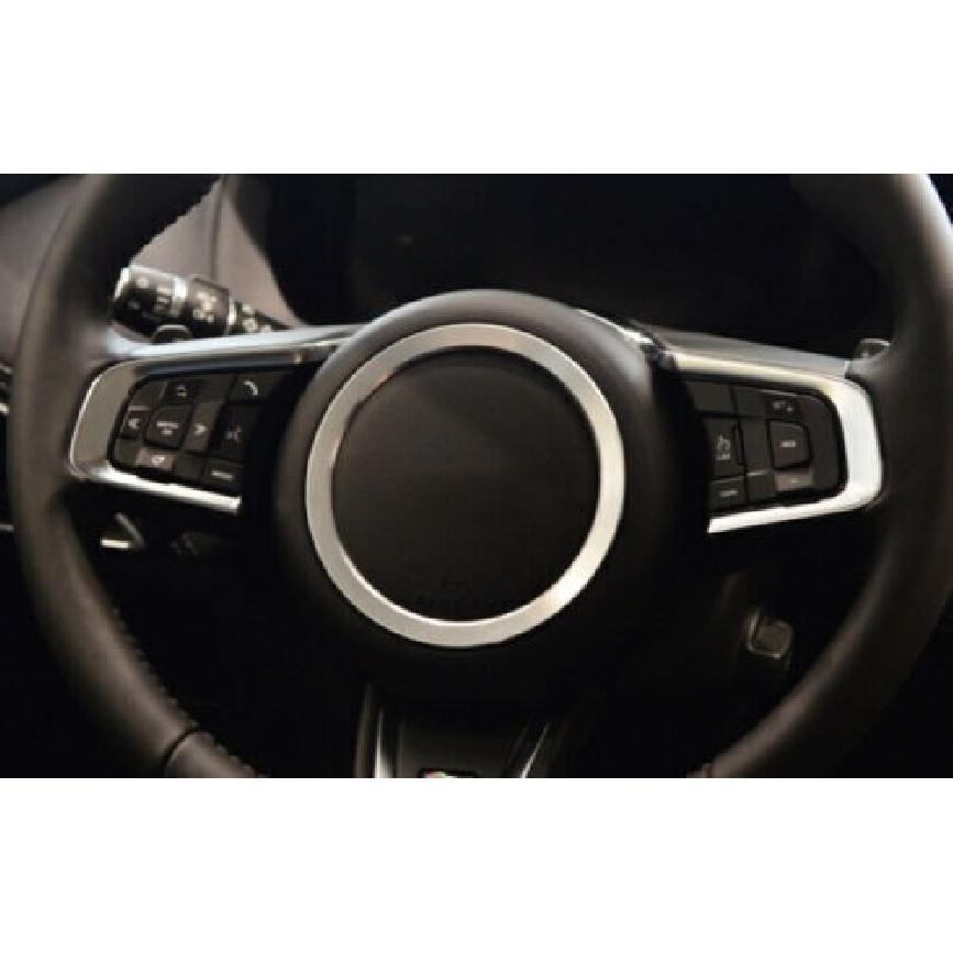 Steering Wheel Horn Button Ring Silver Alloy Trim 2017-2020 1X For Jaguar F-pace