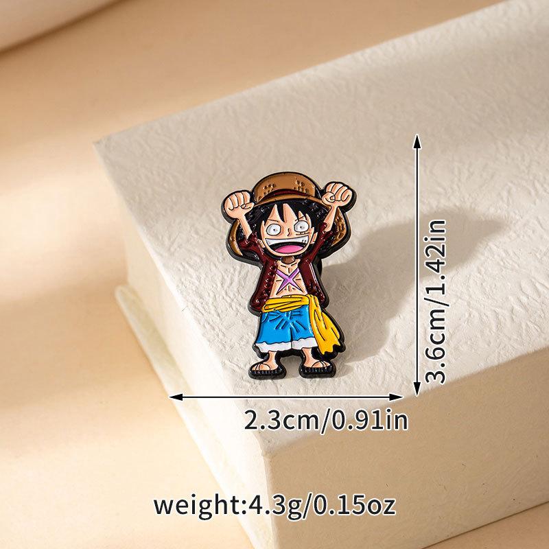 Cartoon Anime One Piece Brooch Peripheral Metal Badge Luffy Pirates Alloy Oil Dripping Clothes Bag Accessories