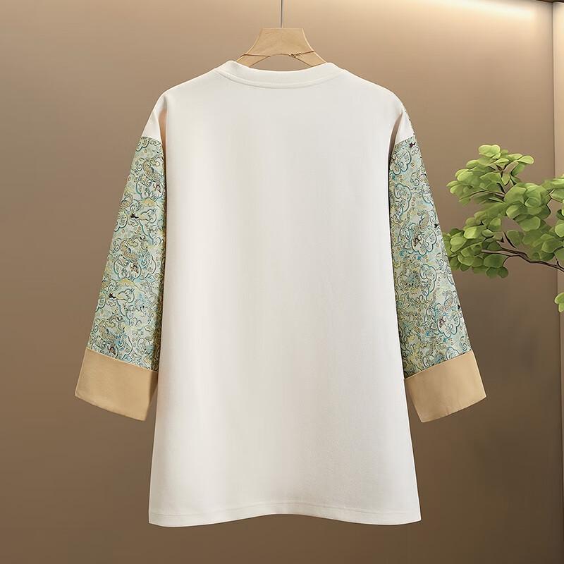 Ta Chi Women's New Chinese Style Jacquard Patchwork Sweatshirt
