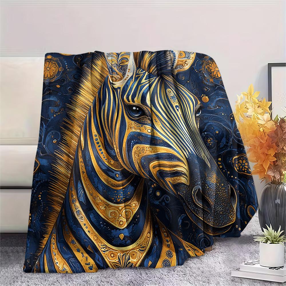 Zebra Print Flannel Blanket, High quality Comfortable for All Seasons, Home Decor, Warmth and Comfort, Perfect for Christmas Gifts