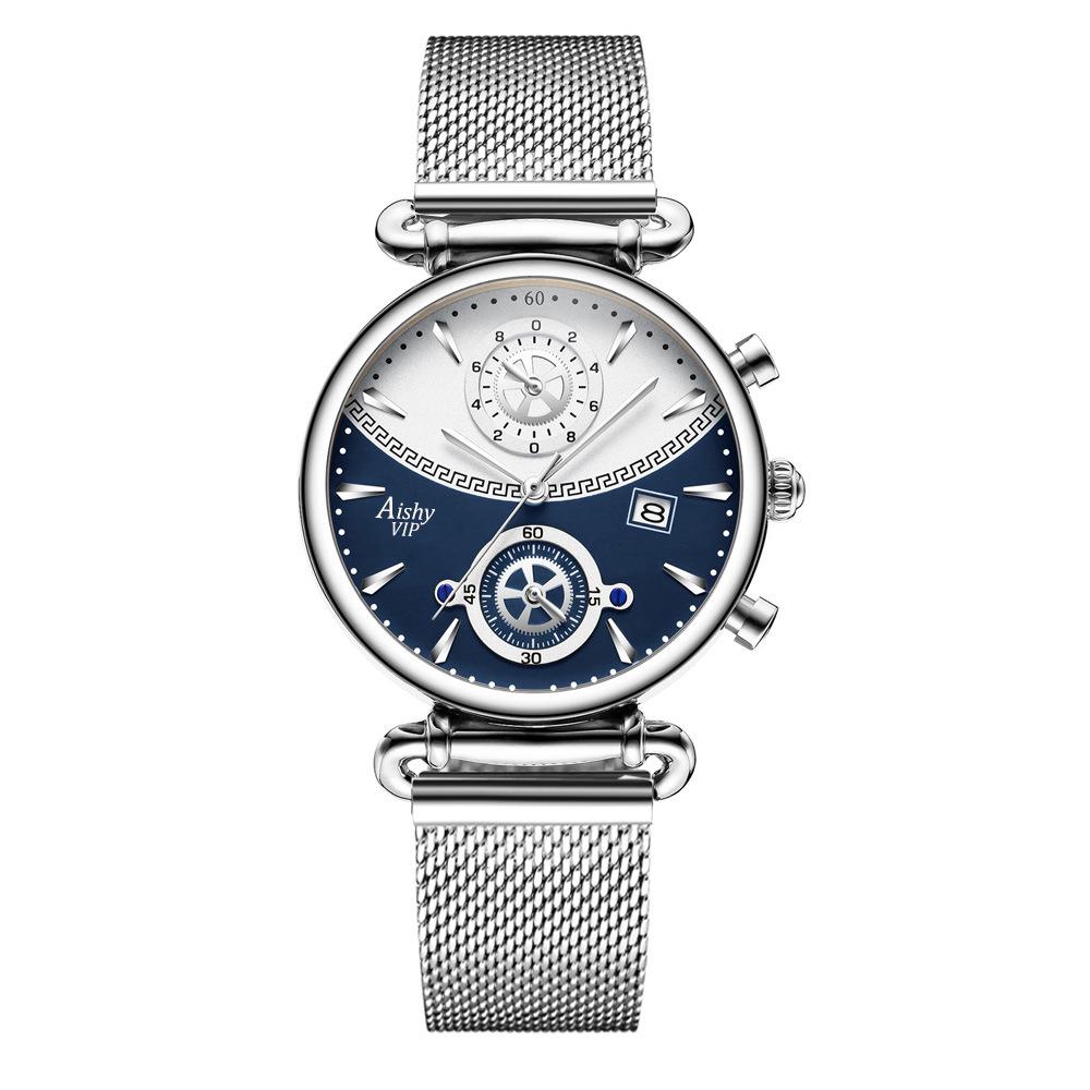Aishy Waterproof Stainless Steel Couple Quartz Watches - Hot-Selling New Model for Students