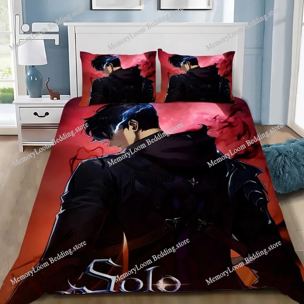 Anime Solo Leveling Duvet Cover Pillowcase Bedding Set Adult Boy Girl Bedroom Decoration Children Gift Single Double Large Size