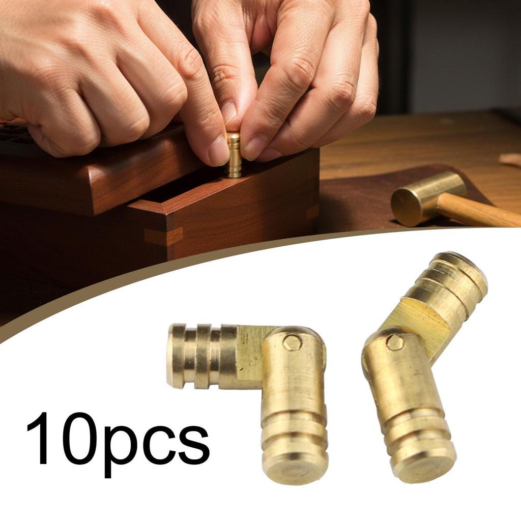 10 Pieces Invisible Brass Barrel Hinges Compact Versatile Brass Furniture Hinges for Jewelry Boxes Music Boxes Gift Box Hardware