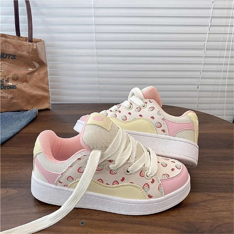 Sweetheart powder student original color matching niche bread shoes women's 2025 autumn new versatile casual sports board shoes tide