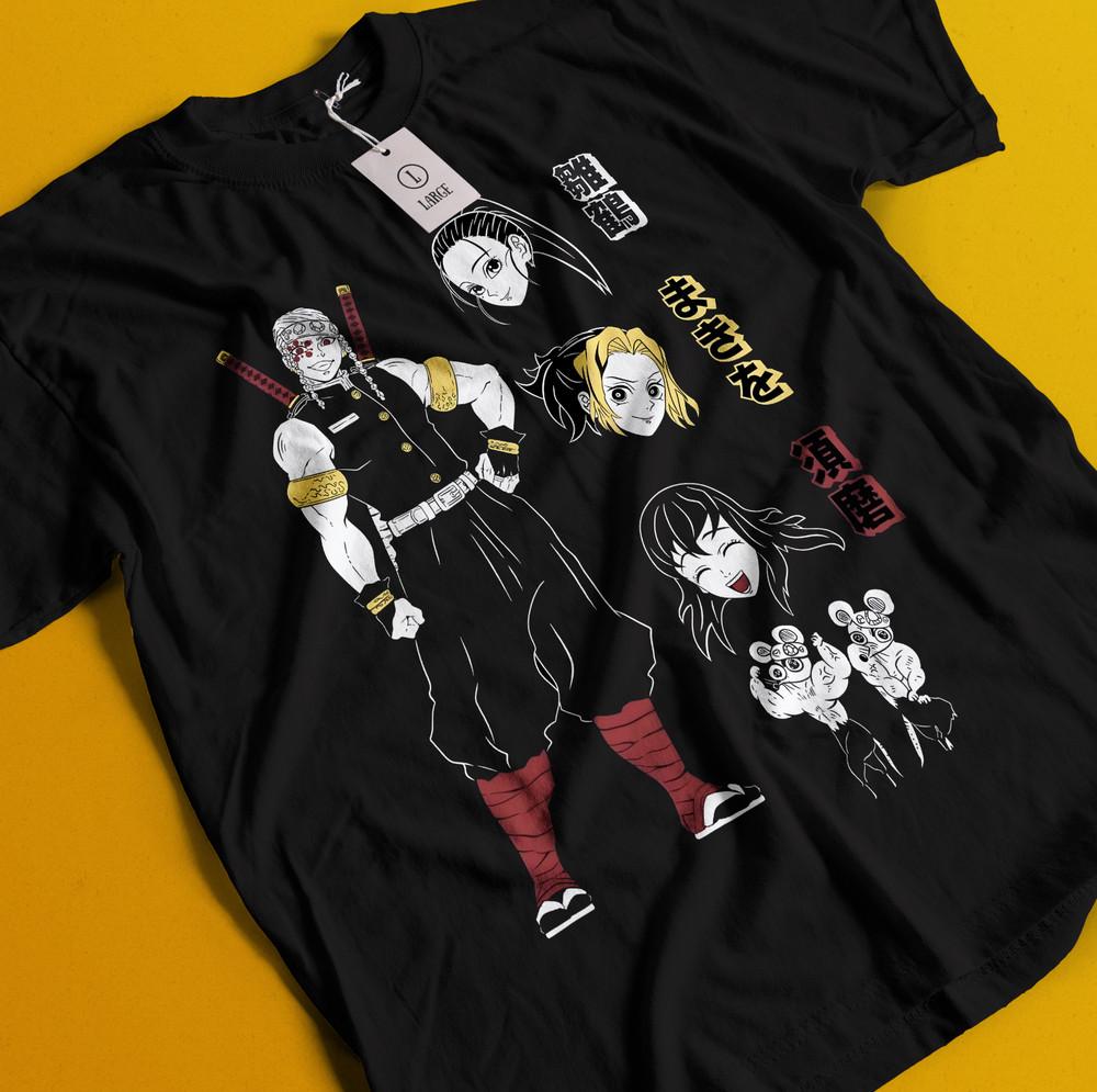 

Demon Slayer Shirt Tengen Uzui Tshirt Tanjiro T-Shirt Muzan Doma Kokushibo Tee XL