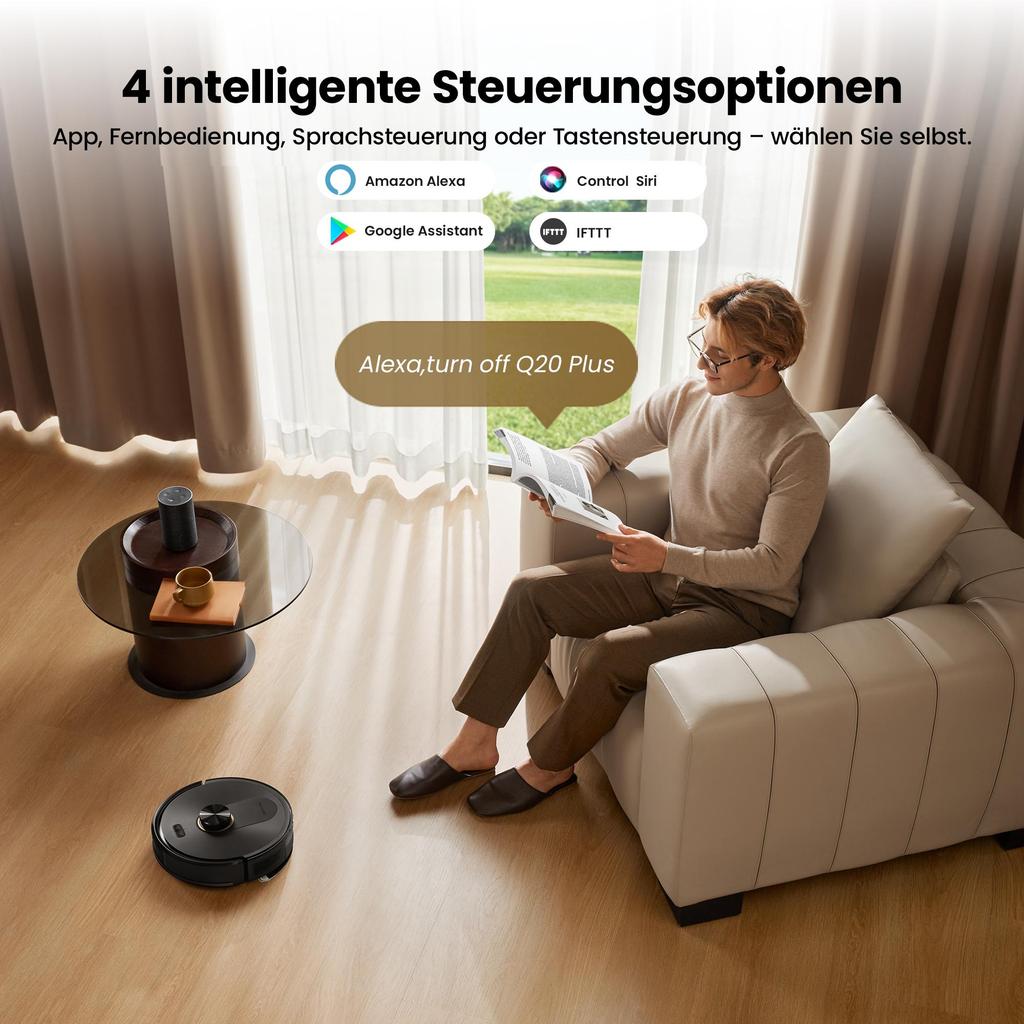 Proscenic Q20 Plus Robot Vacuum Cleaner 10000Pa, Vacuum Mop 2-in-1, 4L Bagless Auto Empty Station
