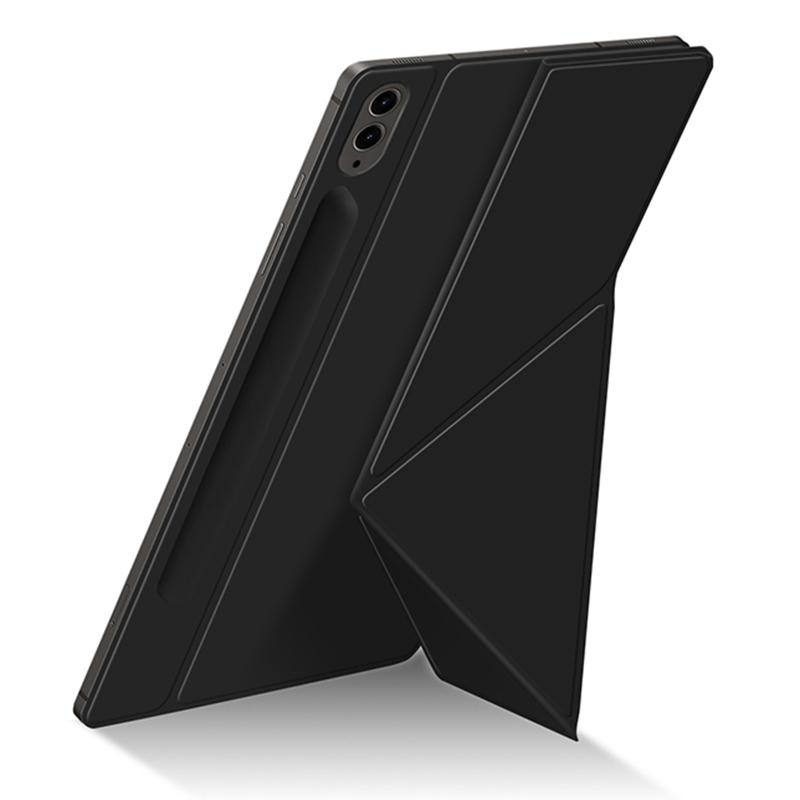 For Samsung Galaxy Tab S9 FE+ Case Magnetic PU Leather+PC Anti-scratch V-fold Stand Tablet Cover