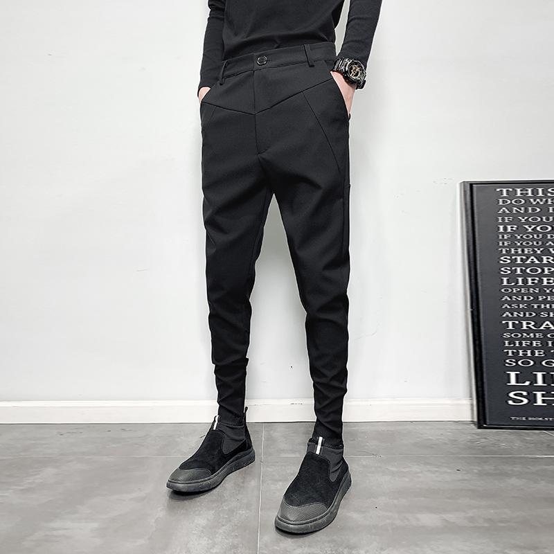 

Весенние и осенние облегающие брюки в корейском стиле — модный крой Nine Point с узкими штанинами, удобные повседневные леггинсы. 3X-Large чёрный