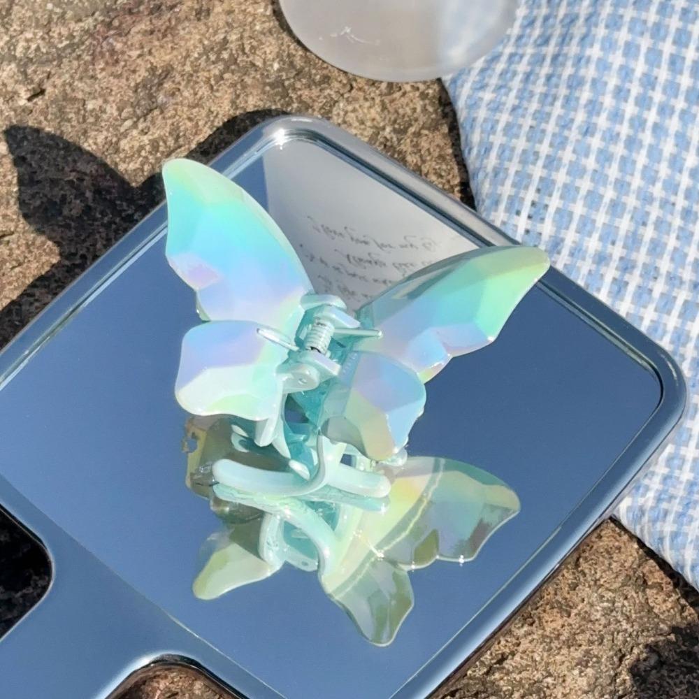 

Листок Дитяча шпилька для волосся Градієнтний колір Головний убір Нові Квіткові Затискачі-Краб для Волосся Літо Butterfly-Blue