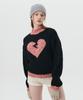 BEYOND CLOSET [Womens Edition] Nomantic Handmade Patch Half-Neck Wool Knit Black