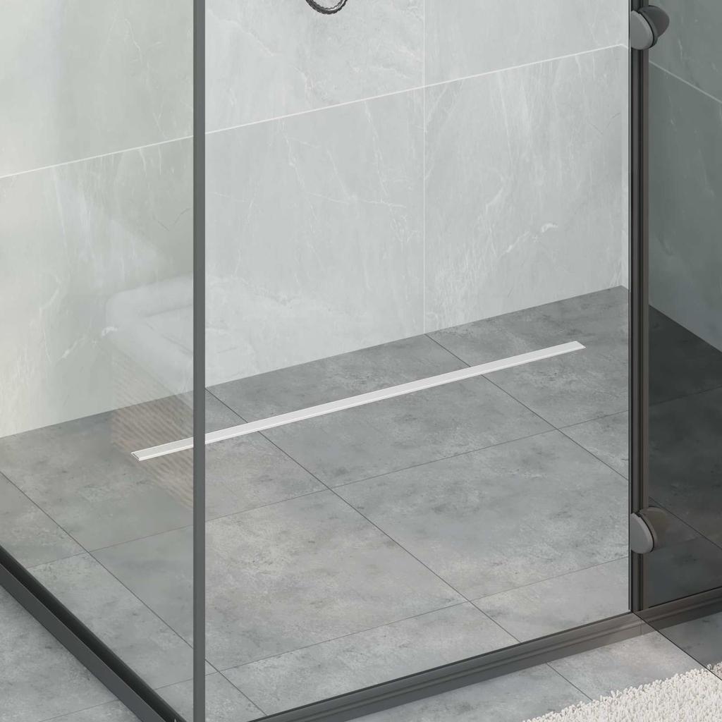 360 degrees  Shower Drain with Slim Design Silver 80 cm Stainless Steel 304
