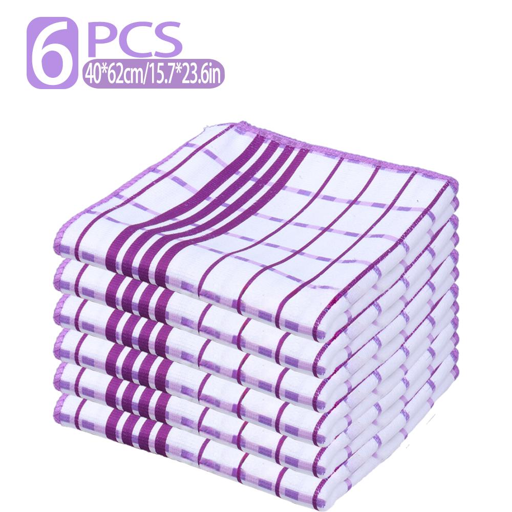 Checkered Kitchen Absorbent Cleaning Cloths, 6/12 Set, Household Dishcloths and Tablecloths, Easy-to-clean Household Cloths.