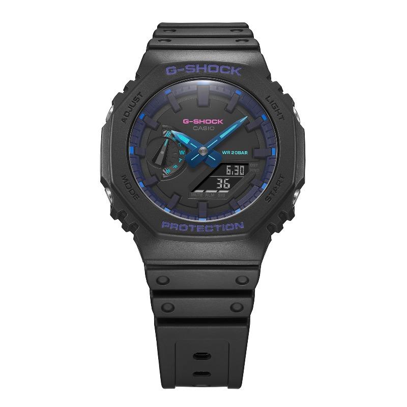 Casio Men's Resin 200M Water Resistant Analog Shock Resistant Quartz Watch GA-2100VB-1A