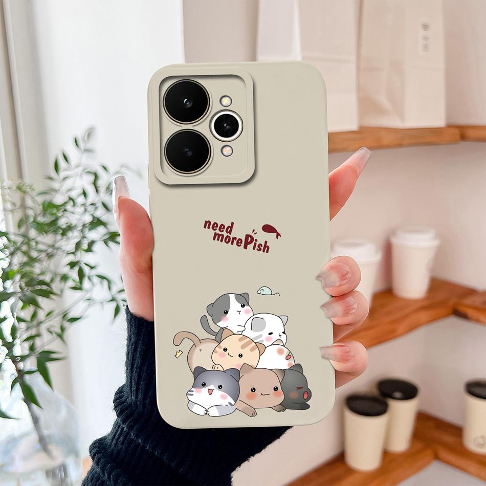 Cartoon Case For Realme 15 Pro Cute Dinosaur Liquid Silicone Lens Protection Back Cover Soft Phone Cases For Realme 15Pro 5G