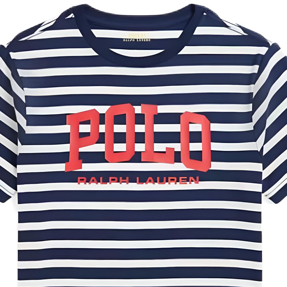 Polo Ralph Lauren Striped Crew Neck Short Sleeve T-Shirt Kids Tops Navy-Blue 323958161-001