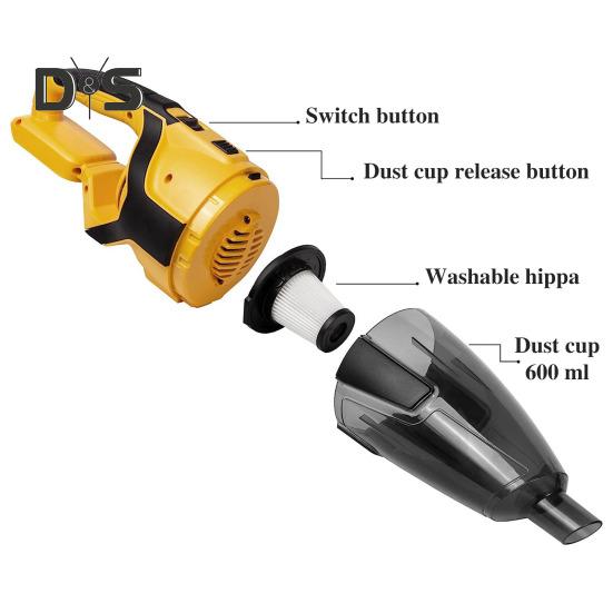 Cordless Handheld Vacuum Cleaner 200W Portable Car Vacuum Cleaner with 3 Filter 10KPa Suction Power Vacuum Cleaner