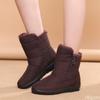 Fashion Mid length warm waterproof snow boots for female students in autumn winter simple comfortable anti slip women's cotton shoes