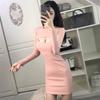 Autumn and Winter New Design Sense Hollow Chest Dress Female Korean Version of Spice Girl Sexy Tight and Thin Hip Skirt