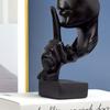 Thinker Statue Vivid Shape Compact Synthetic Resin Attractive Decorative Silence Is Golden Figurine for Home Black