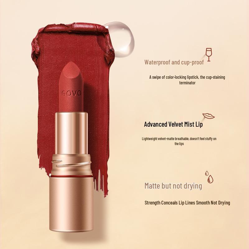 GOVO Pure Matte Non-Stick Velvet Lipstick - Queen Yellow for Brightening, Long-Lasting, Non-Fading Makeup