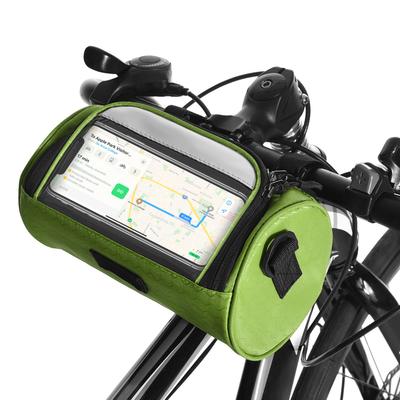 Bike Handlebar Bag Bicycle Front Frame Storage Bag Mobile Phone Mount Bag with Removable Shoulder
