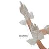 Elegant Wedding Gloves with Bowknot Pearls Cuffs For Indoor Outdoor Event And Professional Bride Photography Handwear