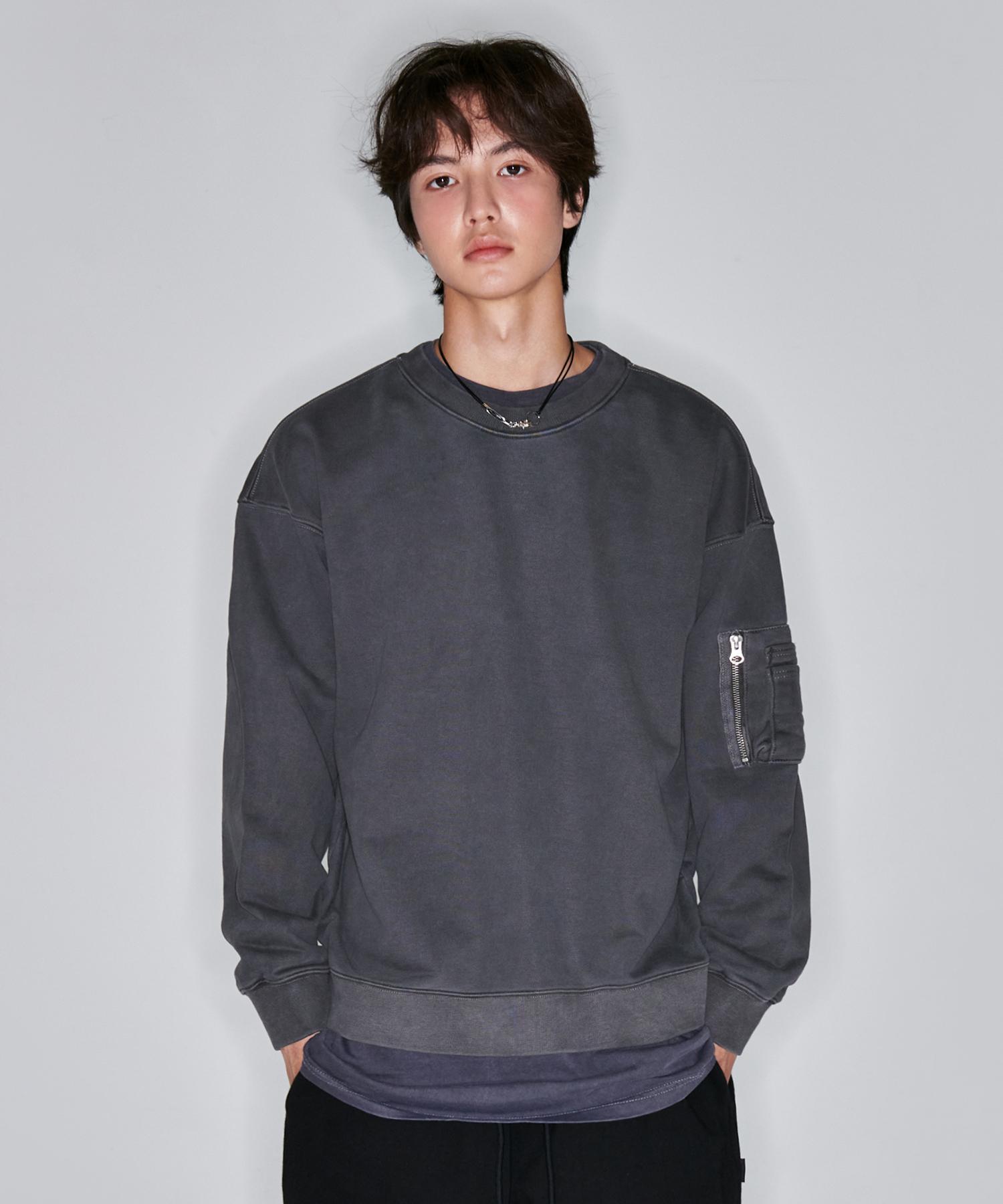 Внимание Row Retro Ma-1 Винтажная Пигментная Оверсайз Толстовка (Темно-серый) Dark Gray / Size 0 (S)