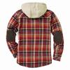 Herbst und Winter Karomuster Kapuzenhemdjacke, Fleece verdickte Jacke
