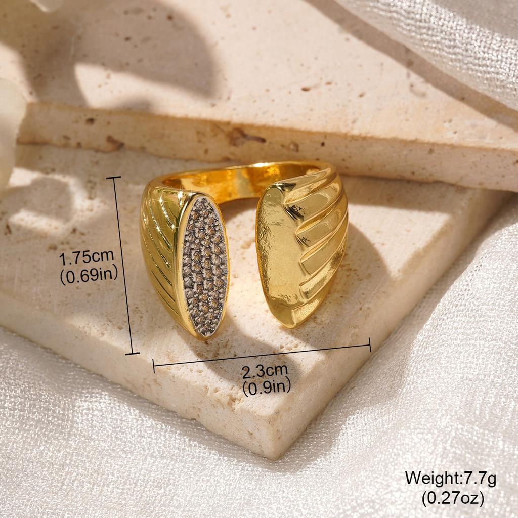 Light Luxury High-end Pleated Lace Zircon Ring Female Niche Design Personality Temperament Simple Index Finger Ring